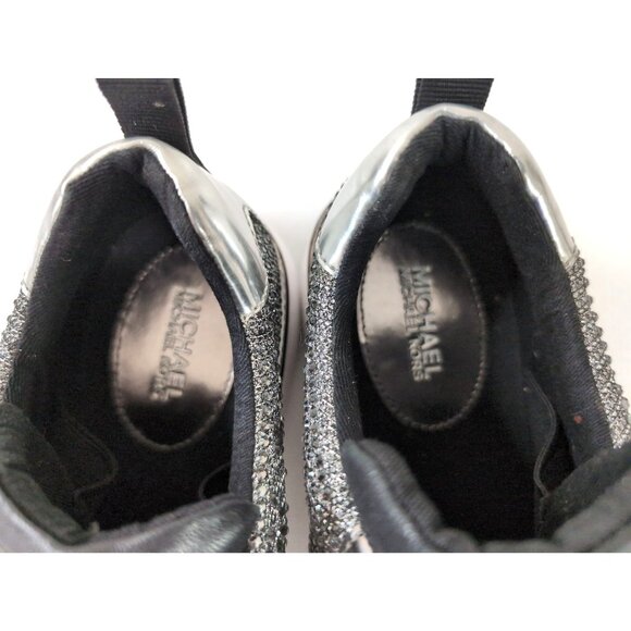 Michael Michael Kors Jada Sneakers Women 7.5 Silver Rhinestone Sparkle Luxe Glam - Picture 7 of 11